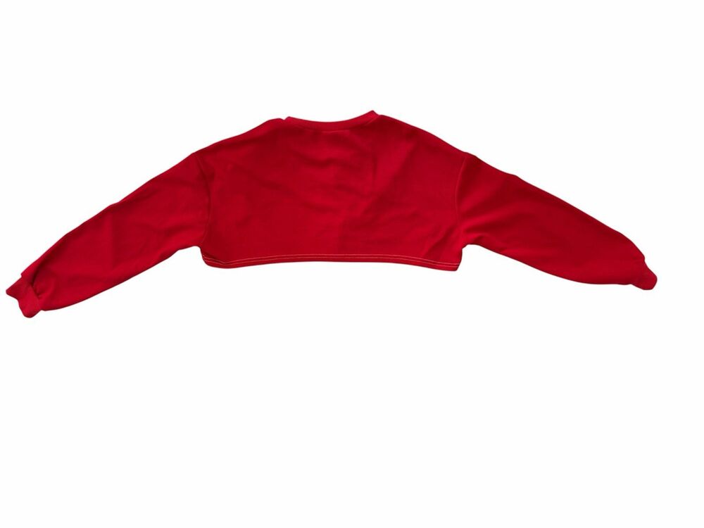 Red Gothic Lettering Extreme Crop Pullover Size S - Picture 9 of 9